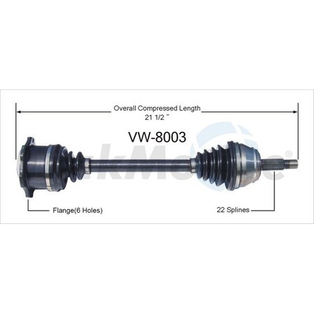 Surtrack Axle Cv Axle Shaft, Vw-8003 VW-8003